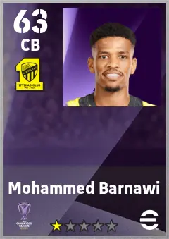 Mohammed Barnawi eFootball 2026 player card — 63 OVR CB