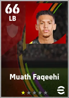 Muath Faqeehi eFootball 2026 player card — 66 OVR LB