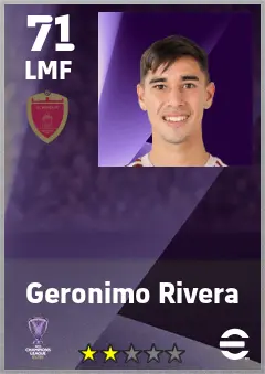 Geronimo Rivera eFootball 2026 player card — 71 OVR LMF