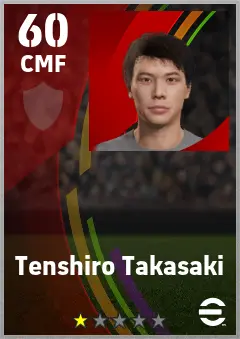 Tenshiro Takasaki eFootball 2026 player card — 60 OVR CMF