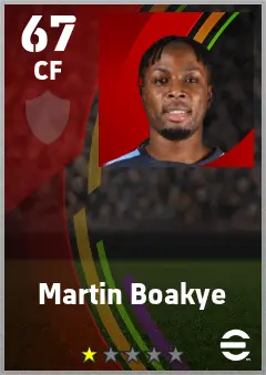 Martin Boakye eFootball 2026 player card — 67 OVR CF