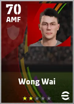 Wong Wai eFootball 2026 player card — 70 OVR AMF