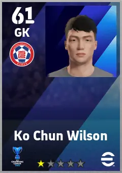 Ko Chun Wilson eFootball 2026 player card — 61 OVR GK