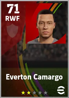 Everton Camargo eFootball 2026 player card — 71 OVR RWF