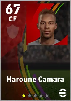 Haroune Camara eFootball 2026 player card — 67 OVR CF
