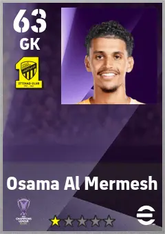 Osama Al Mermesh eFootball 2026 player card — 63 OVR GK