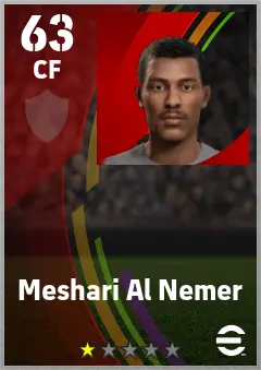 Meshari Al Nemer eFootball 2026 player card — 63 OVR CF