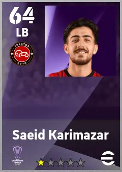 Saeid Karimazar eFootball 2026 player card — 64 OVR LB