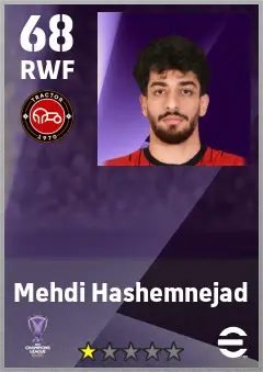 Mehdi Hashemnejad eFootball 2026 player card — 68 OVR RWF