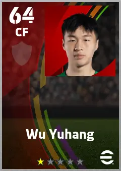 Wu Yuhang eFootball 2026 player card — 64 OVR CF
