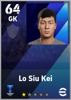 Lo Siu Kei eFootball 2026 player card — 64 OVR GK