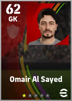 Omair Al Sayed eFootball 2026 player card — 62 OVR GK