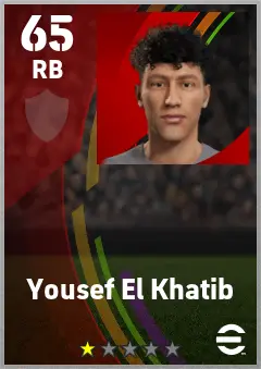 Yousef El Khatib eFootball 2026 player card — 65 OVR RB