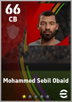 Mohammed Sebil Obaid eFootball 2026 player card — 66 OVR CB