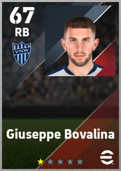 Giuseppe Bovalina eFootball 2026 player card — 67 OVR RB