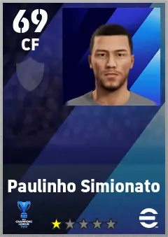 Paulinho Simionato eFootball 2026 player card — 69 OVR CF