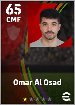 Omar Al Osad eFootball 2026 player card — 65 OVR CMF