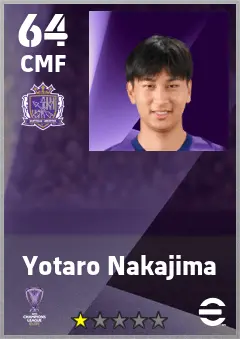 Yotaro Nakajima eFootball 2026 player card — 64 OVR CMF