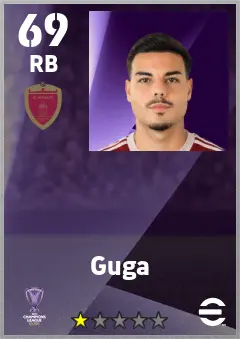 Guga eFootball 2026 player card — 69 OVR RB