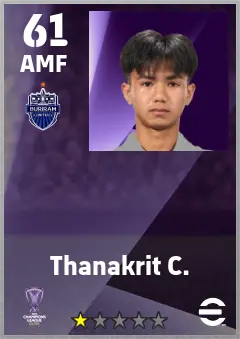 Thanakrit C. eFootball 2026 player card — 61 OVR AMF
