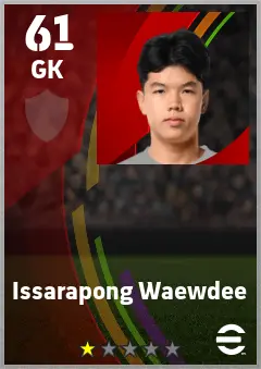 Issarapong Waewdee eFootball 2026 player card — 61 OVR GK