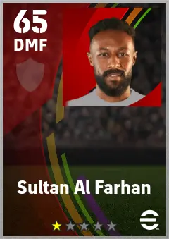 Sultan Al Farhan eFootball 2026 player card — 65 OVR DMF