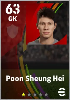Poon Sheung Hei eFootball 2026 player card — 62 OVR GK