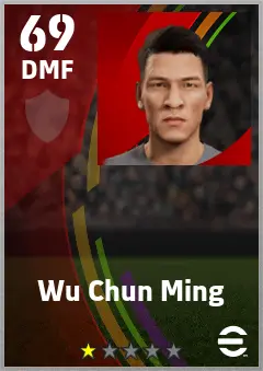 Wu Chun Ming eFootball 2026 player card — 69 OVR DMF