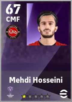 Mehdi Hosseini eFootball 2026 player card — 67 OVR CMF