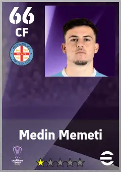 Medin Memeti eFootball 2026 player card — 66 OVR CF