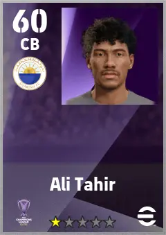 Ali Tahir eFootball 2026 player card — 60 OVR CB