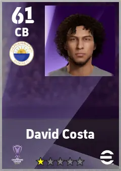 David Costa eFootball 2026 player card — 61 OVR CB