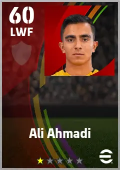 Ali Ahmadi eFootball 2026 player card — 60 OVR LWF
