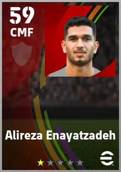 Alireza Enayatzadeh eFootball 2026 player card — 59 OVR CMF