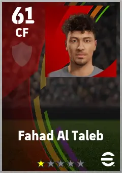 Fahad Al Taleb eFootball 2026 player card — 61 OVR CF