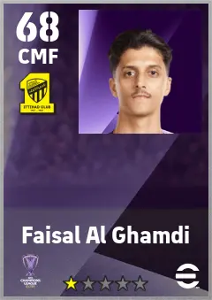 Faisal Al Ghamdi eFootball 2026 player card — 68 OVR CMF