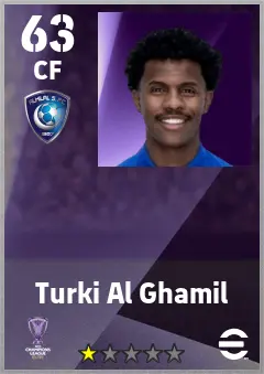 Turki Al Ghamil eFootball 2026 player card — 63 OVR CF