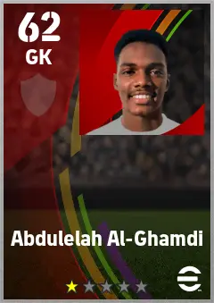 Abdulelah Al-Ghamdi eFootball 2026 player card — 62 OVR GK