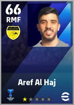 Aref Al Haj eFootball 2026 player card — 66 OVR RMF