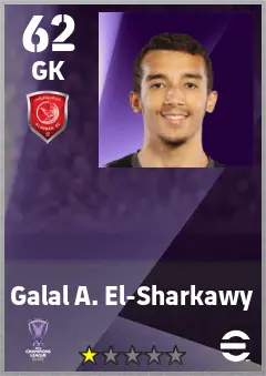 Galal A. El-Sharkawy eFootball 2026 player card — 62 OVR GK