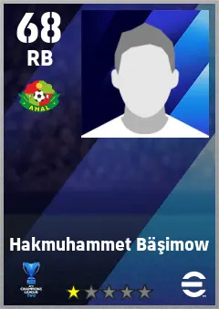 Hakmuhammet Basimow eFootball 2026 player card — 68 OVR RB