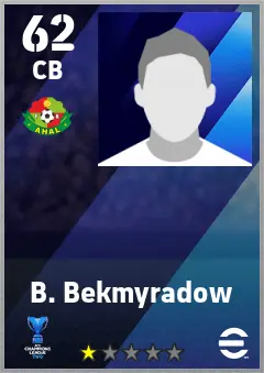 B. Bekmyradow eFootball 2026 player card — 62 OVR CB