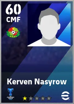 Kerven Nasyrow eFootball 2026 player card — 60 OVR CMF