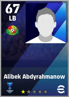 Alibek Abdyrahmanow eFootball 2026 player card — 67 OVR LB