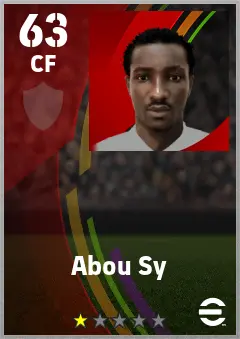 Abou Sy eFootball 2026 player card — 63 OVR CF
