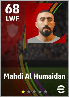 Mahdi Al Humaidan eFootball 2026 player card — 68 OVR LWF