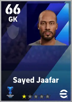 Sayed Jaafar eFootball 2026 player card — 66 OVR GK