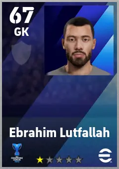 Ebrahim Lutfallah eFootball 2026 player card — 67 OVR GK