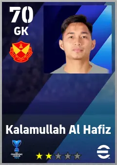 Kalamullah Al Hafiz eFootball 2026 player card — 70 OVR GK