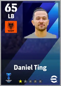 Daniel Ting eFootball 2026 player card — 65 OVR LB